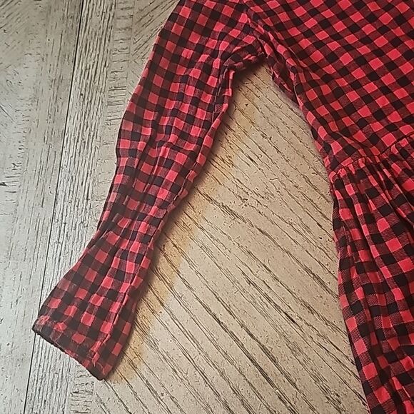Red plaid long sleeve dress size 8 H&M - Picture 4 of 13
